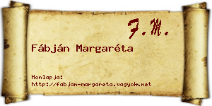 Fábján Margaréta névjegykártya
