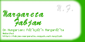 margareta fabjan business card